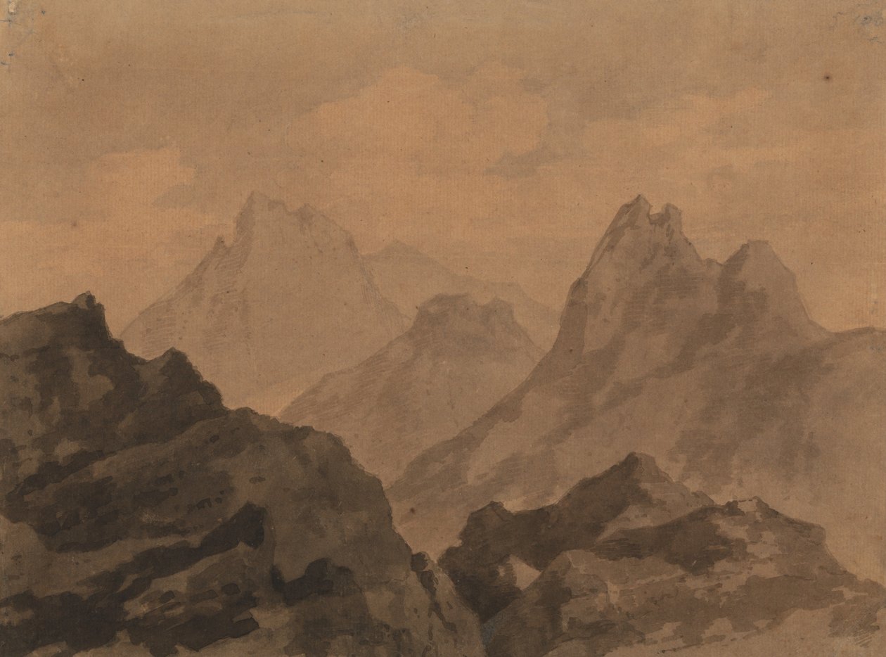 Mountain Tops Mountain Study de Alexander Cozens