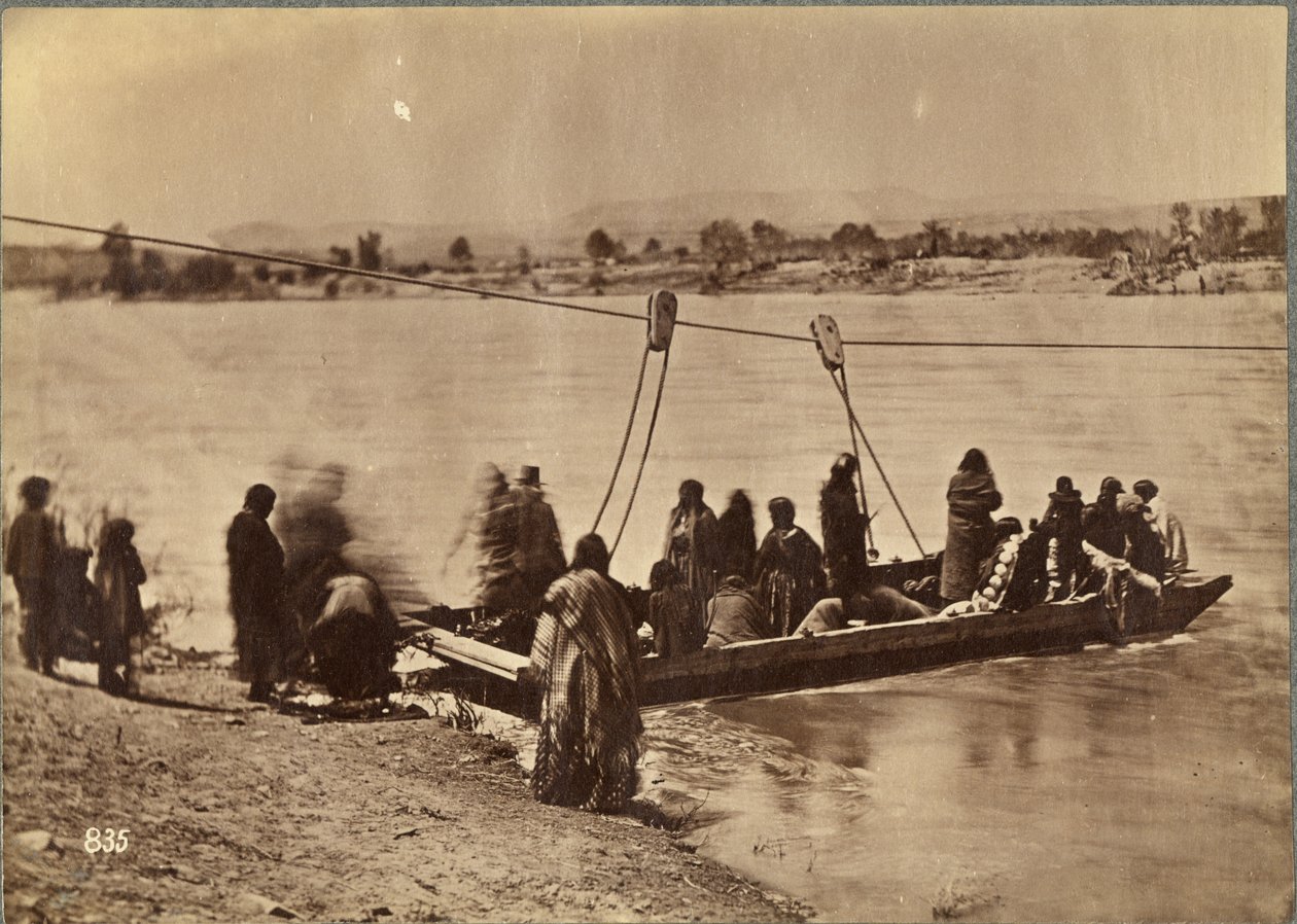Ferry perto de Fort Laramie, Dakota, 1868 (impressão albumen) de Alexander Gardner