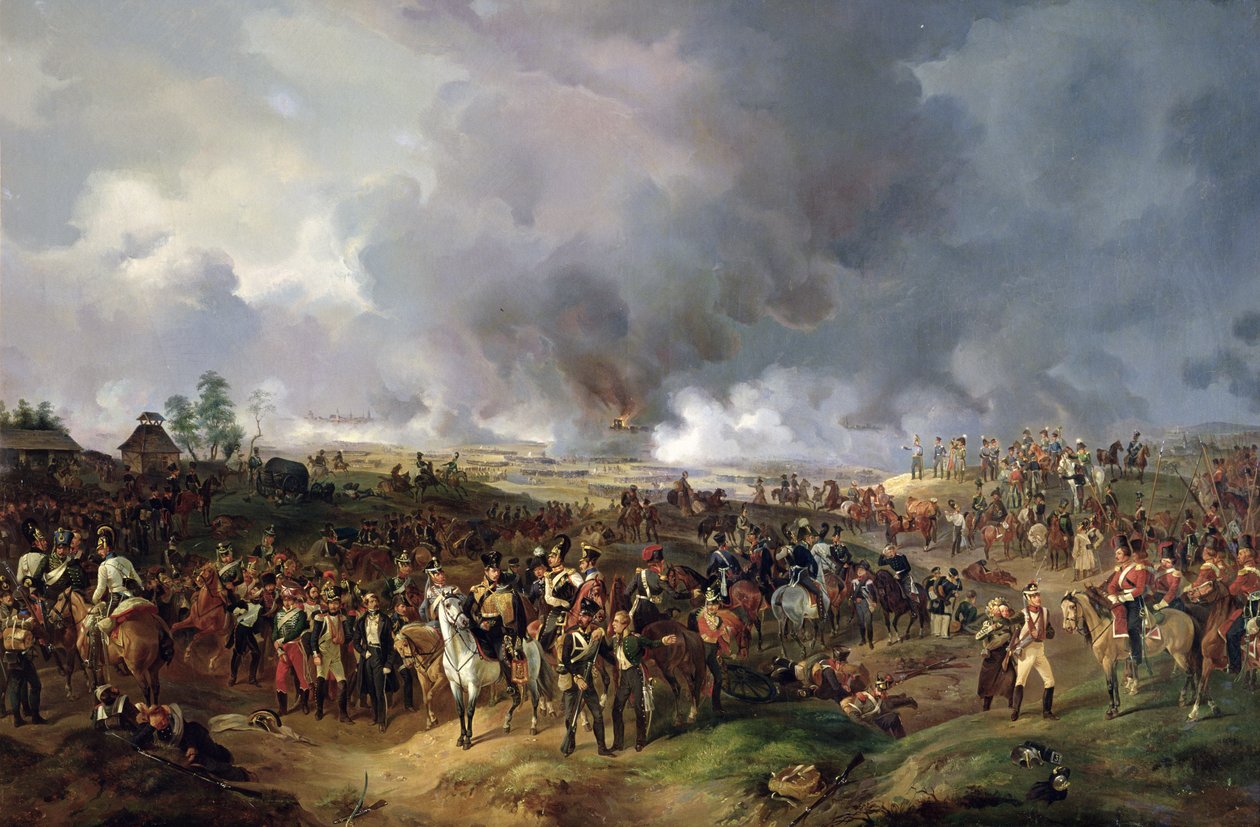 A Batalha das Nações de Leipzig, 1813 de Alexander Ivanovich Sauerweid