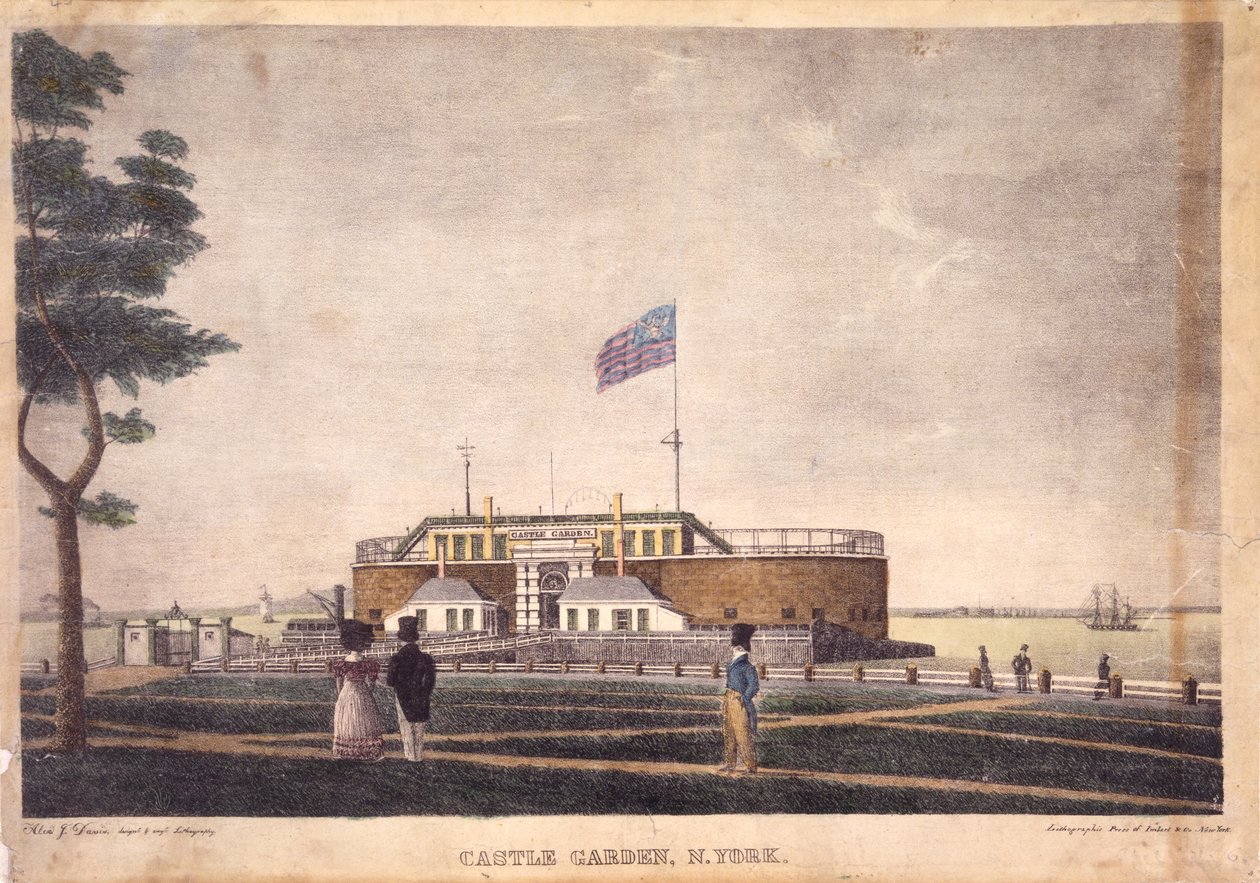 Jardim do Castelo, N. York, c.1825-1835 de Alexander Jackson Davis
