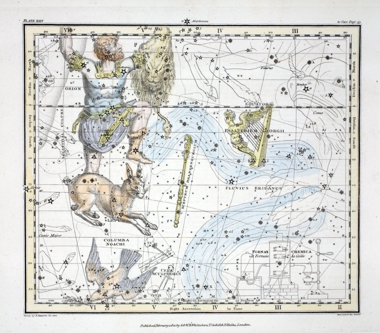 As constelações (placa de 24) uma corrente de constelação Orion; Lepus Noah-Col, Cozinha, Relógio, Carina Pictorius, Brandenberg Scepter, de &39;Celestial&39; B de Alexander Jamieson