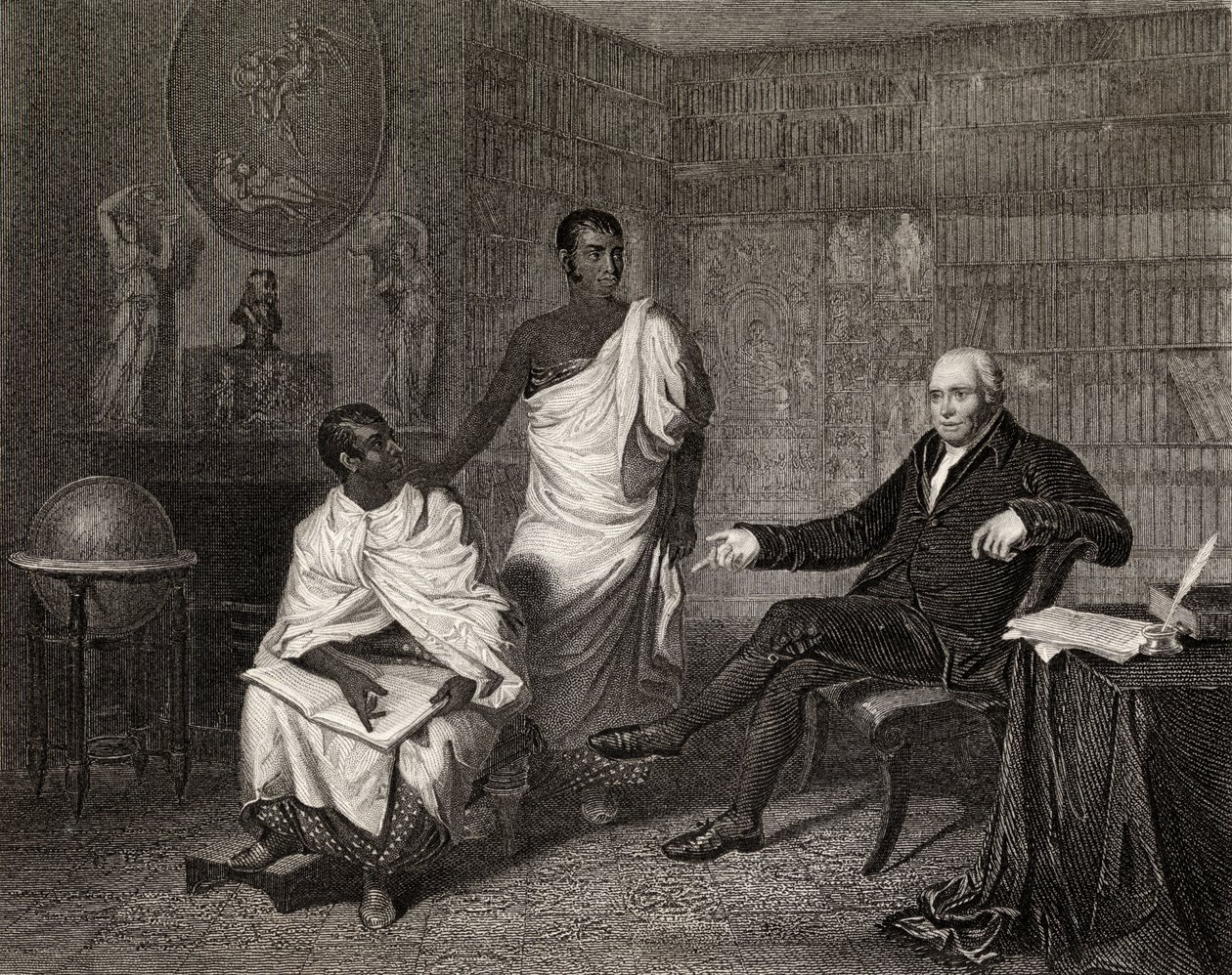 Dr. Adam Clarke e os sacerdotes de Buda, gravados por Robinson de Alexander Mosses
