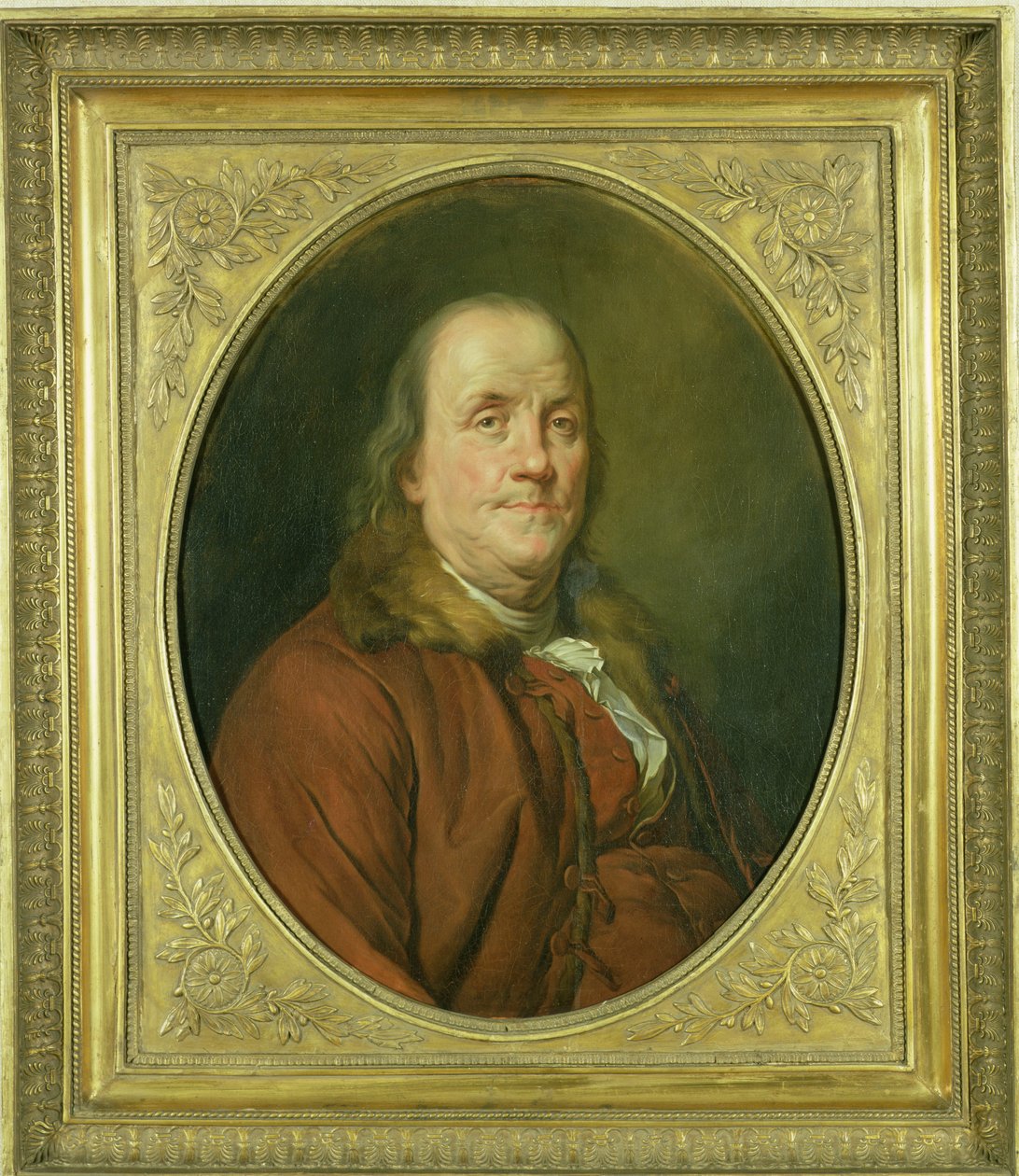 Retrato de Benjamin Franklin, depois de um retrato de Joseph Siffrede-Duplessis (1725-1802) c.1780-90 de Alexander Roslin