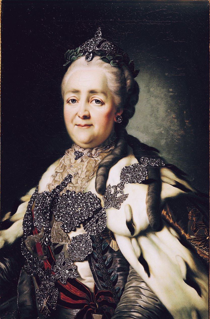 Retrato de Catarina II (1729-96) da Rússia de Alexander Roslin