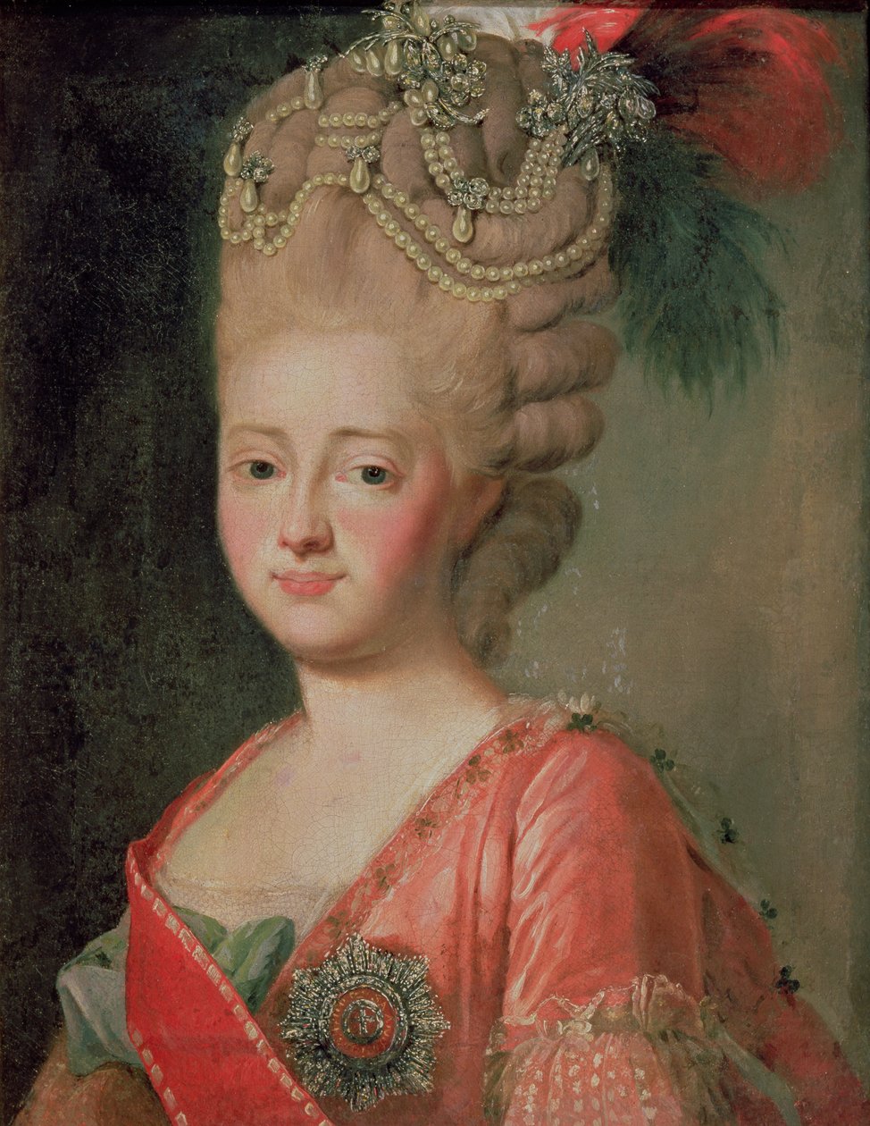 Retrato da Imperatriz Maria Fyodorina (1759-1828), de 1770 de Alexander Roslin