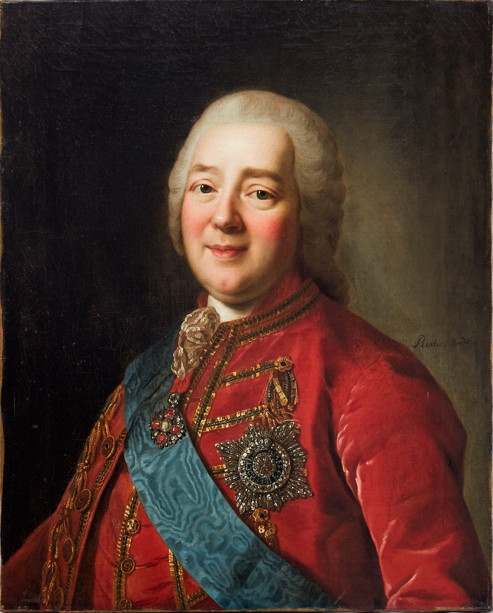 Retrato do conde russo Nikita Ivanovich Panin (1718-1783) de Alexander Roslin