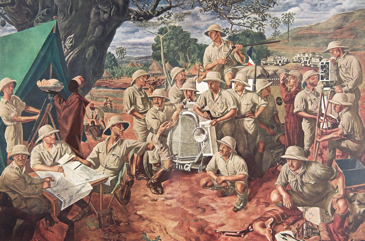 A Expedição, de Desenhos e Pinturas Africanas, executada durante a expedição Citroen Centre Afrique, segunda missão Haardt Audouin-Dubreuil, pub. Paris, 1927 de Alexander Yakovlev