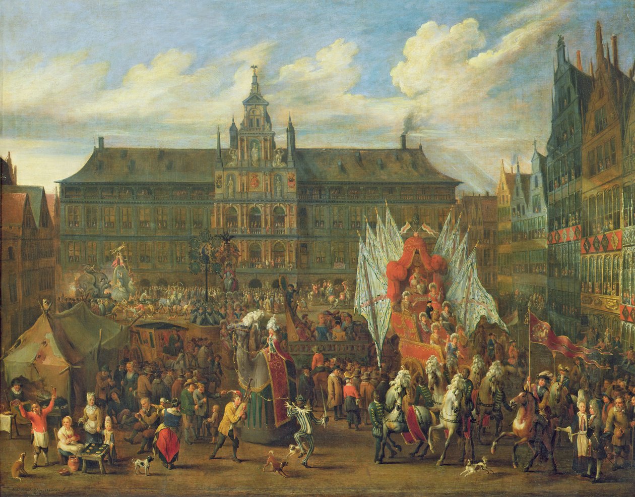 Uma procissão em Antuérpia, 1697 de Alexander van Bredael