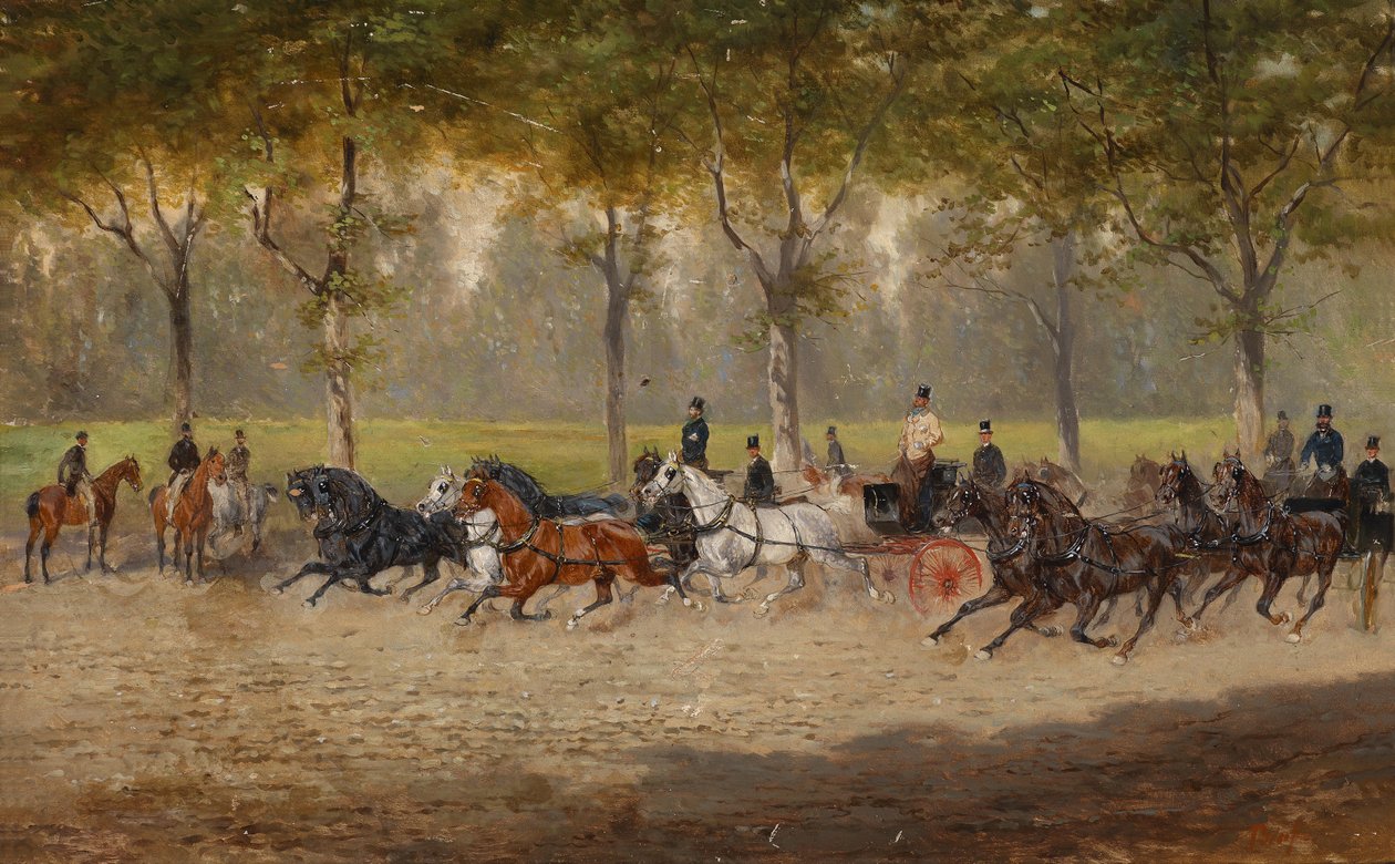 Corrida de carruagens (no Vienna Prater) de Alexander von Bensa