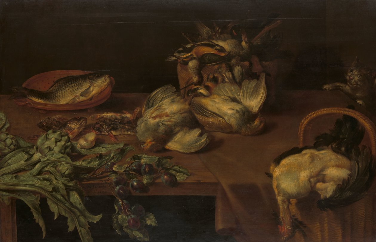 Natureza Morta com aves selvagens de Alexander Adriaenssen