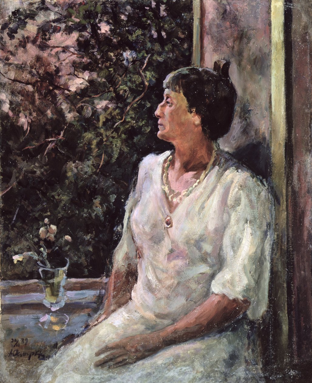 Retrato de Anna Akhmatova, c.1939 (óleo sobre tela) de Alexander Alexandrovich Osmiorkin