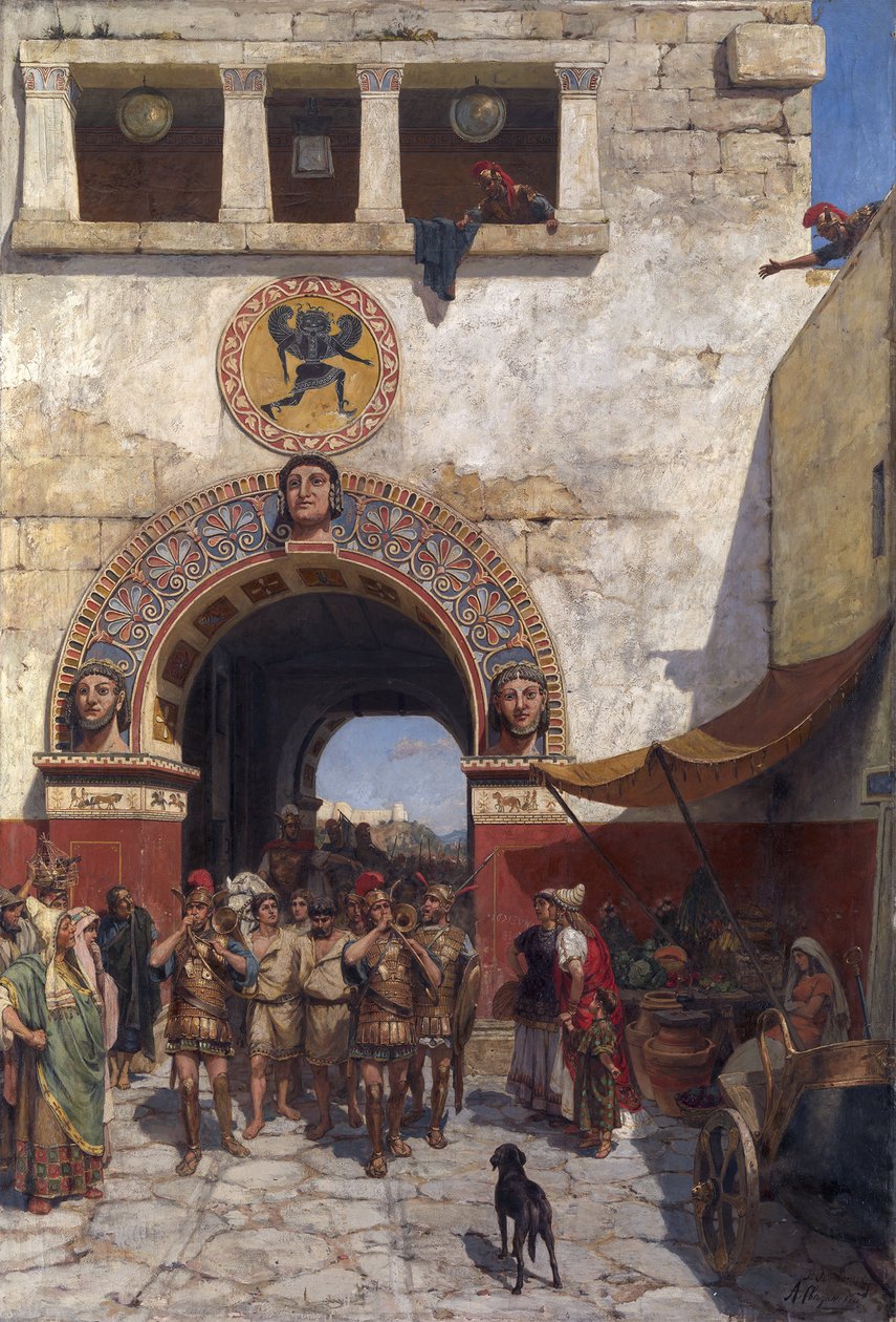 Portão em Volterra, Etrúria de Alexander Alexandrovich Svedomsky