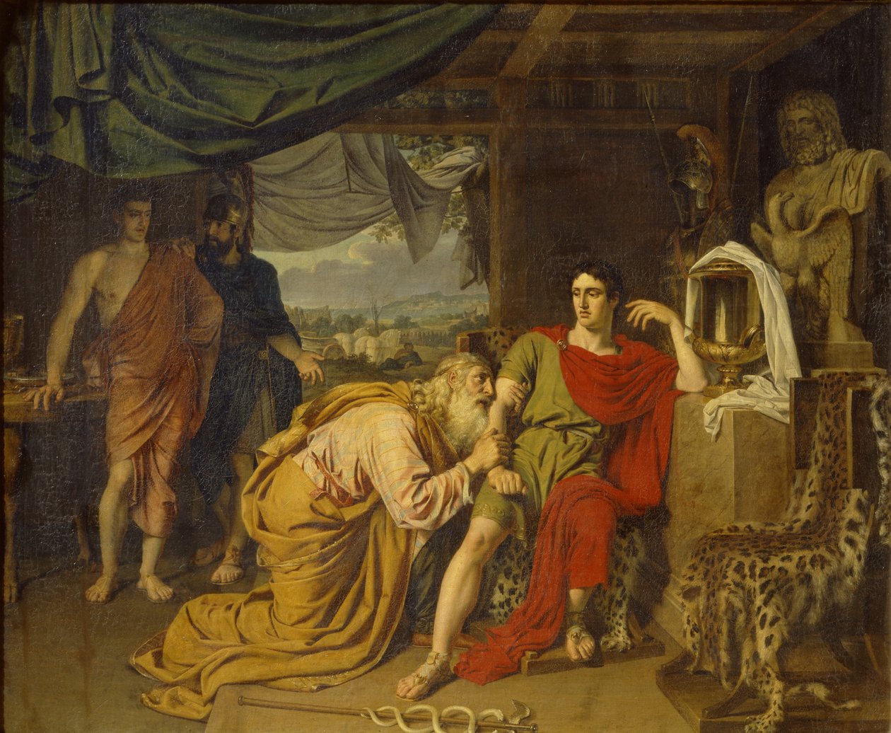 Príamo suplica lágrimas de Aquiles, implorando pelo corpo de Heitor, 1824 de Alexander Andreyevich Ivanov