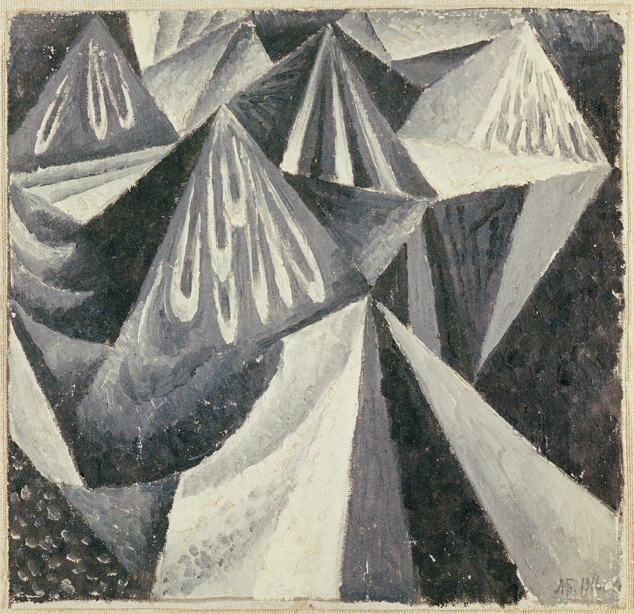 Composição Cubo-Futurista em Cinza e Branco, 1916 de Alexander Bogomazov