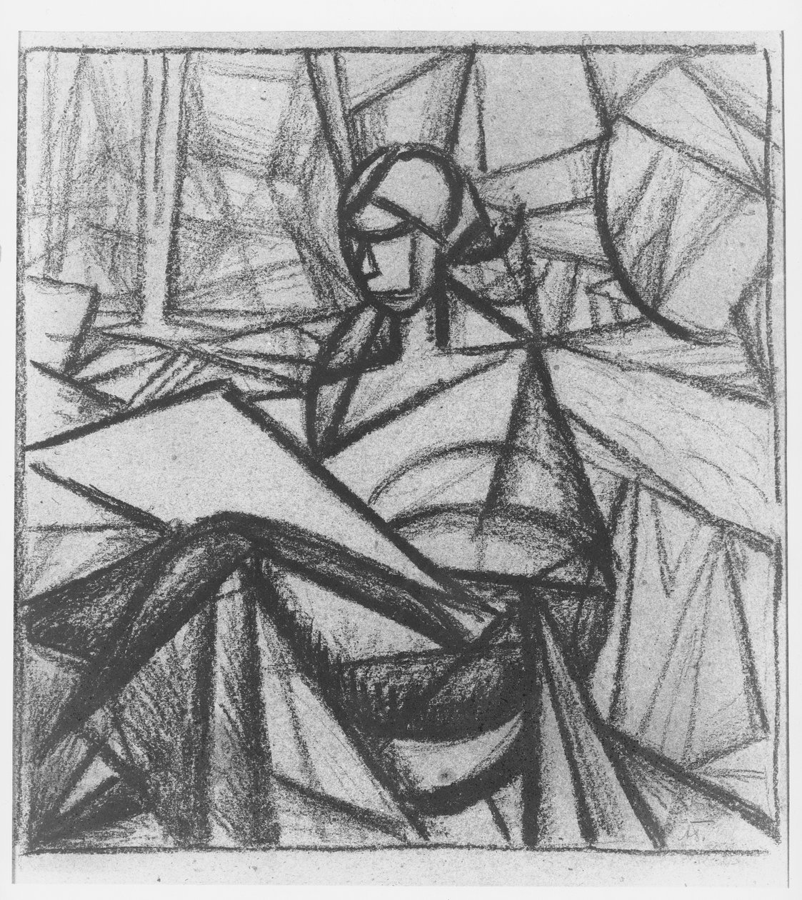 Mulher, 1914-15 (carvão sobre papel) de Alexander Bogomazov