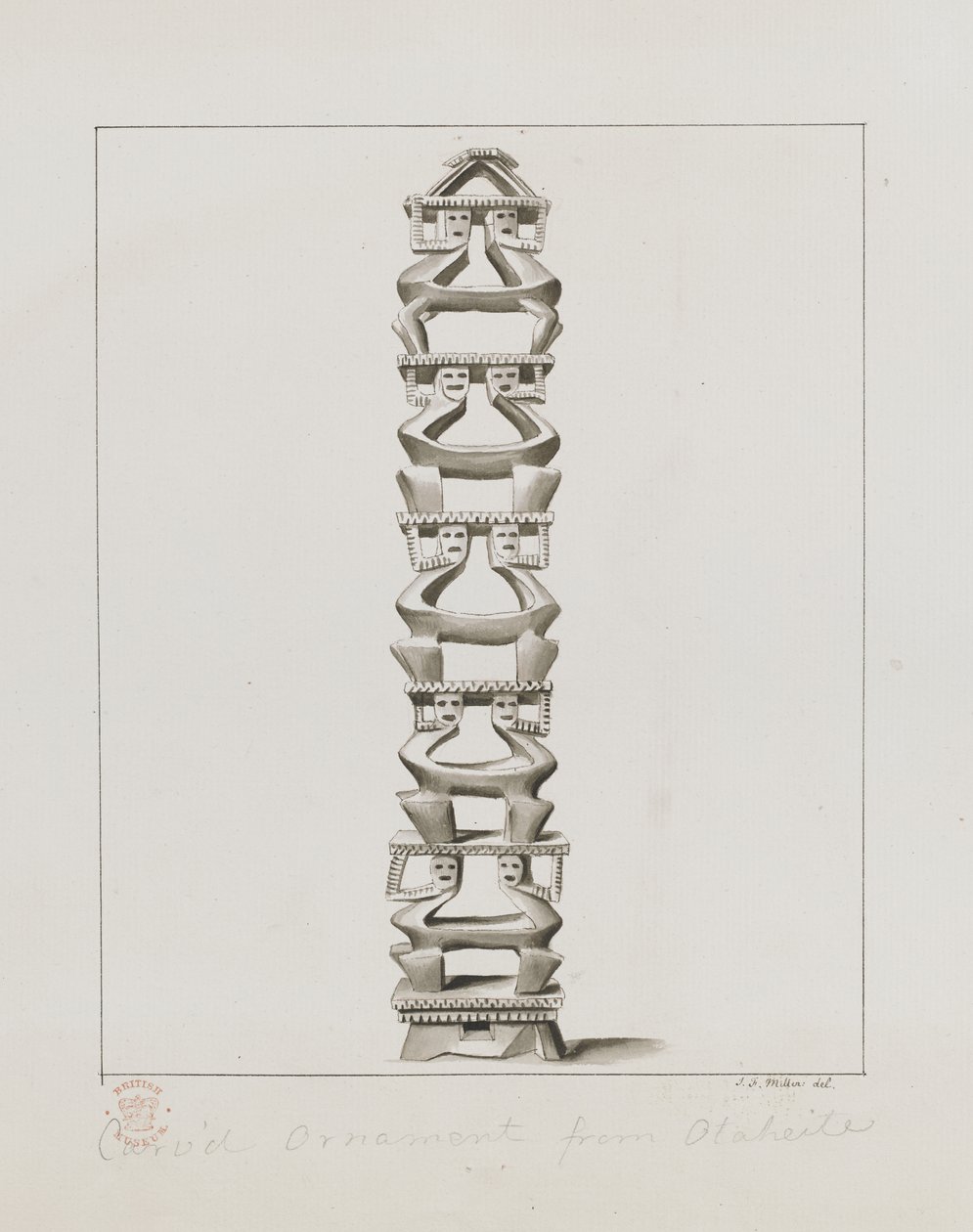 Gravado em Otaheite, de "Desenhos, em tinta indiana, ilustrativo da primeira viagem do Capitão Cook de Alexander Buchan