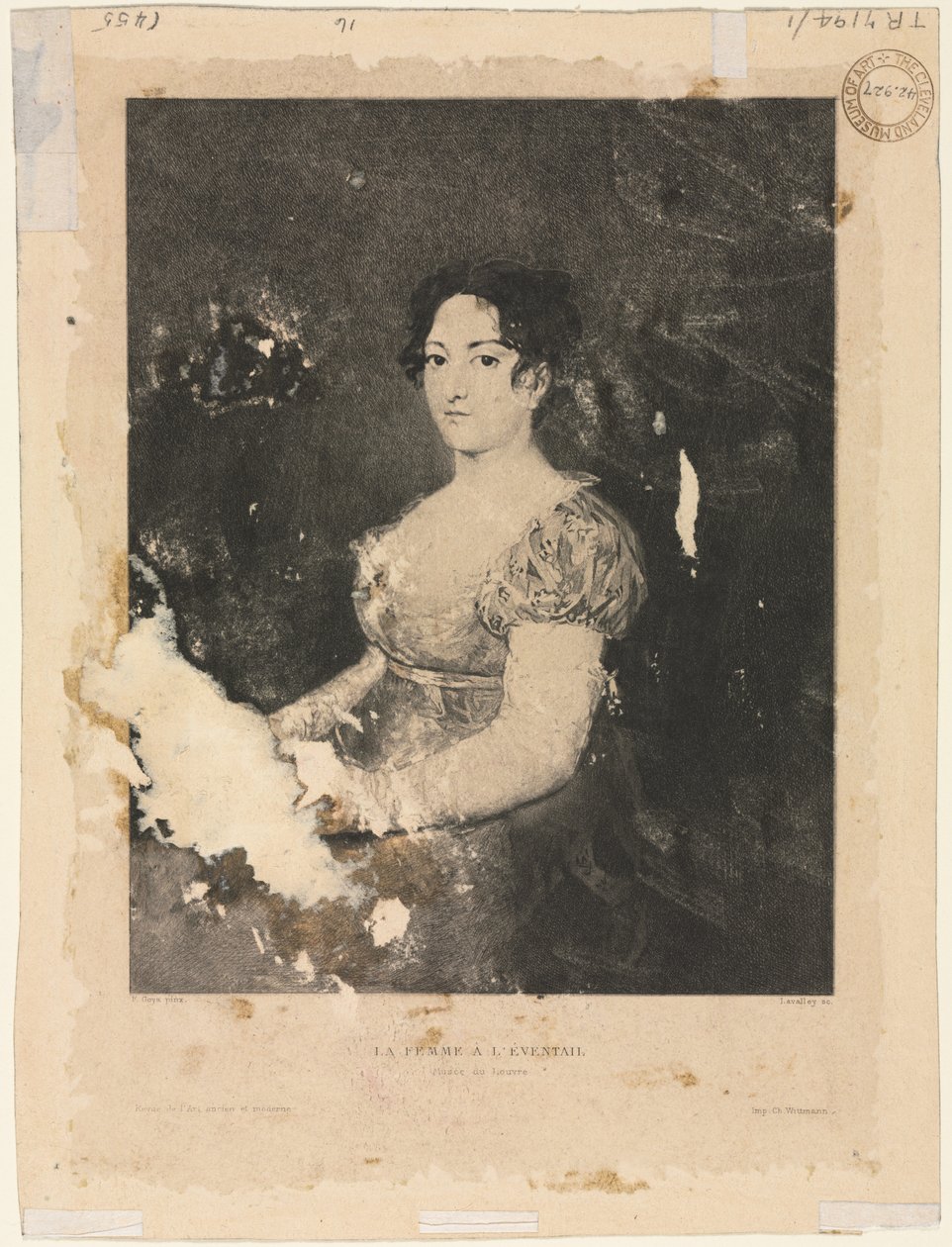 A Mulher do Leque, depois de Goya (verso) de Alexander Claude Louis Lavalley