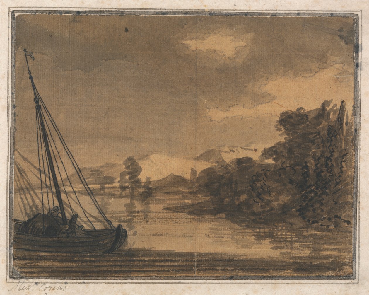 Rio e Barco de Alexander Cozens