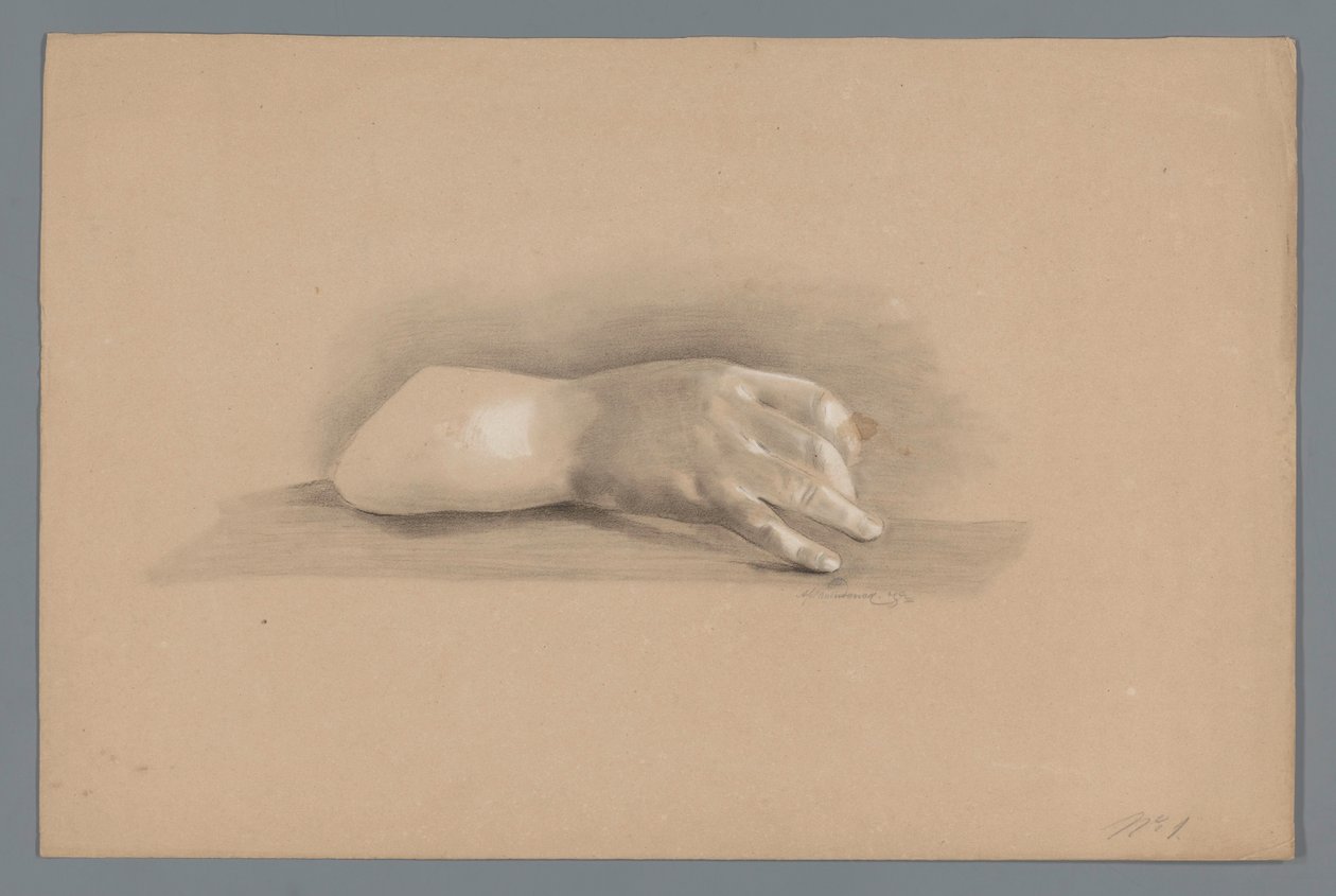 Modelo de gesso de uma mão de Alexander Cranendoncq