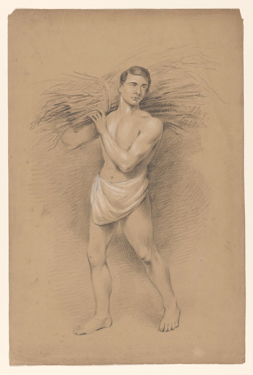 Homem de pé com um feixe de ramos no ombro de Alexander Cranendoncq