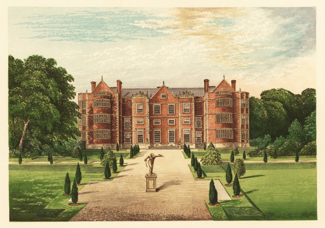 Burton-Agnes Hall, Yorkshire, Inglaterra. 1880 (gravura) de Alexander Francis (after) Lydon