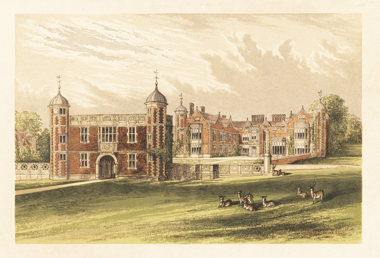 Charlecote, Warwick, Inglaterra. ,1880 (gravura) de Alexander Francis (after) Lydon