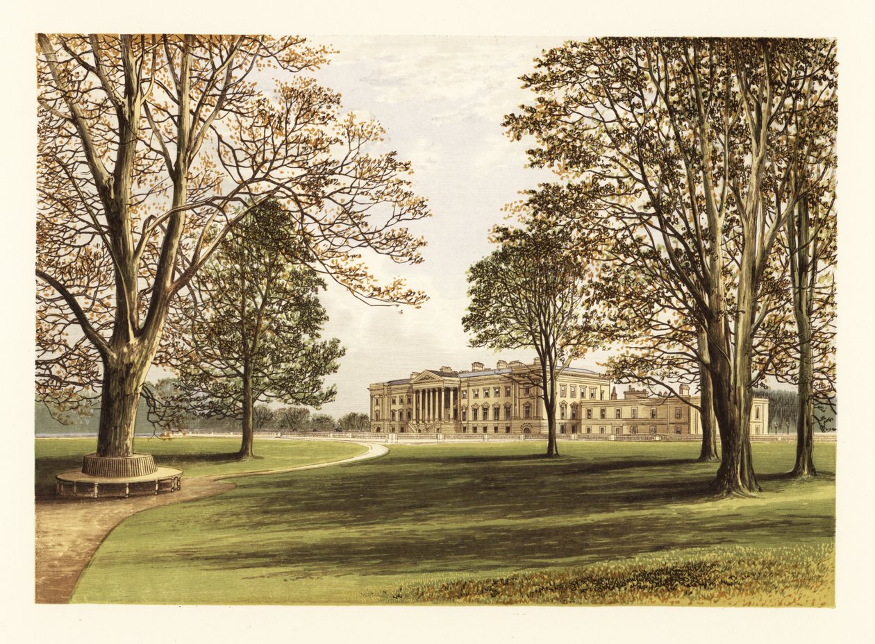 Palácio de Hamilton, Lanarkshire, Escócia. ,1880 (gravura) de Alexander Francis (after) Lydon