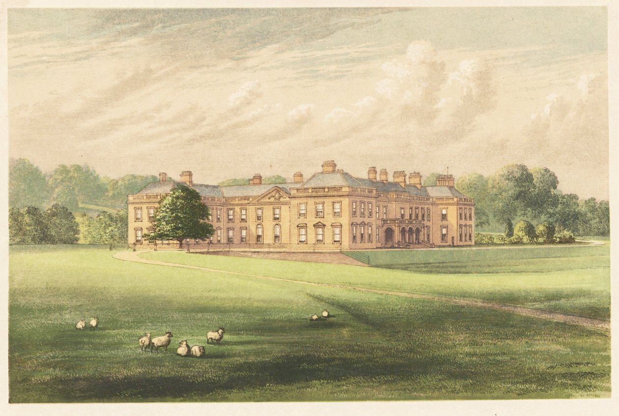 Holme Lacy House, Herefordshire, Inglaterra. 1880 (gravura) de Alexander Francis (after) Lydon