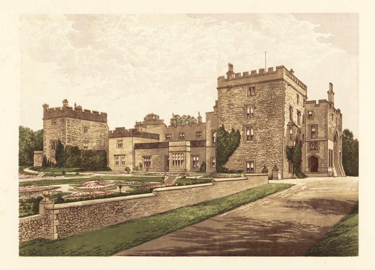 Castelo de Muncaster, Cumbria, Inglaterra. ,1880 (gravura) de Alexander Francis (after) Lydon