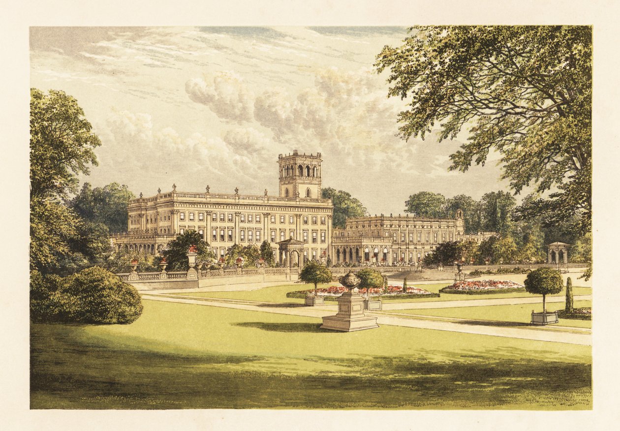 Trentham Hall, Staffordshire, Inglaterra. ,1880 (gravura) de Alexander Francis (after) Lydon