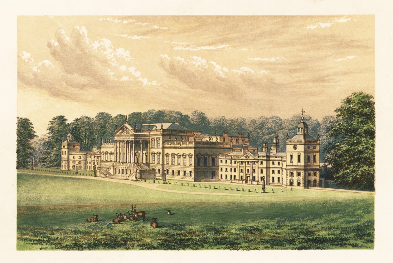 Wentworth Woodhouse, Yorkshire, Inglaterra.,1880 (gravura) de Alexander Francis (after) Lydon