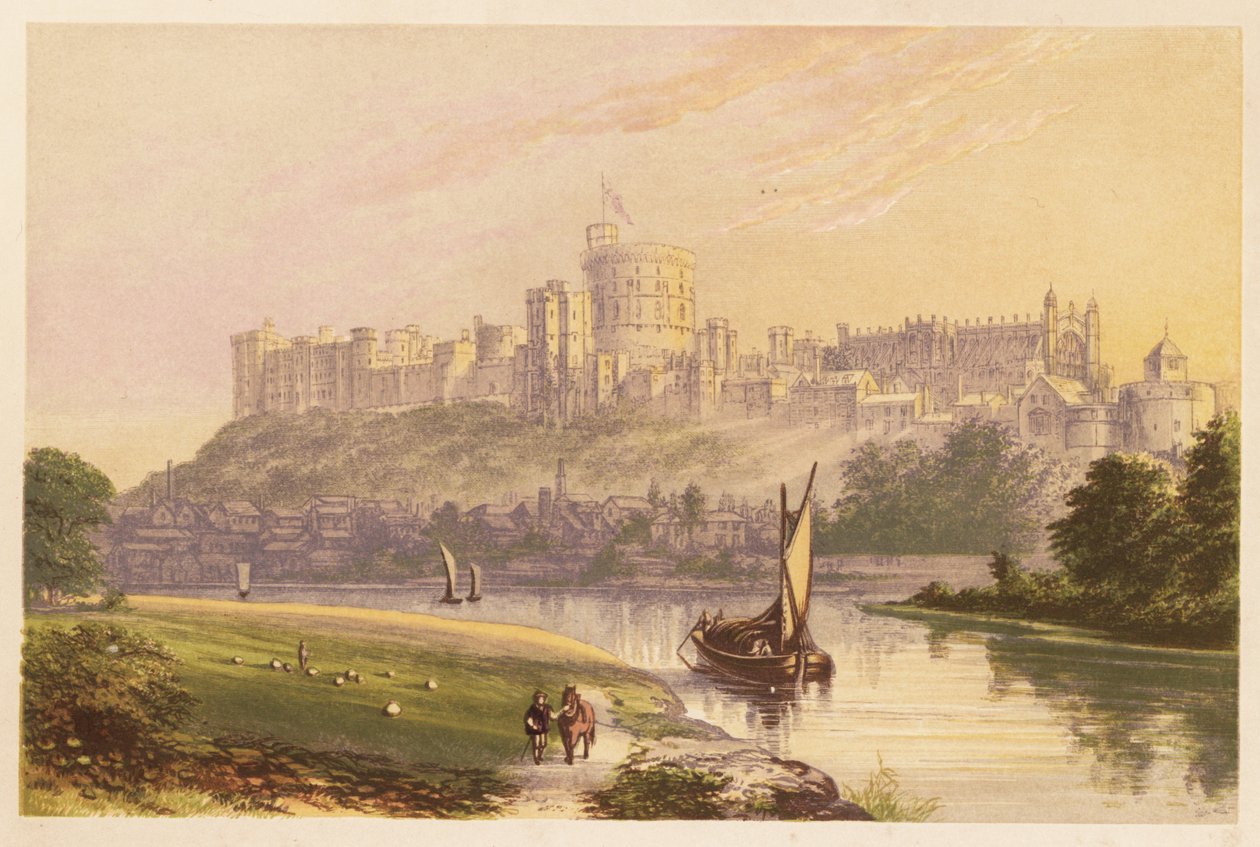 Castelo de Windsor, Berkshire, Inglaterra. 1880 (gravura) de Alexander Francis (after) Lydon