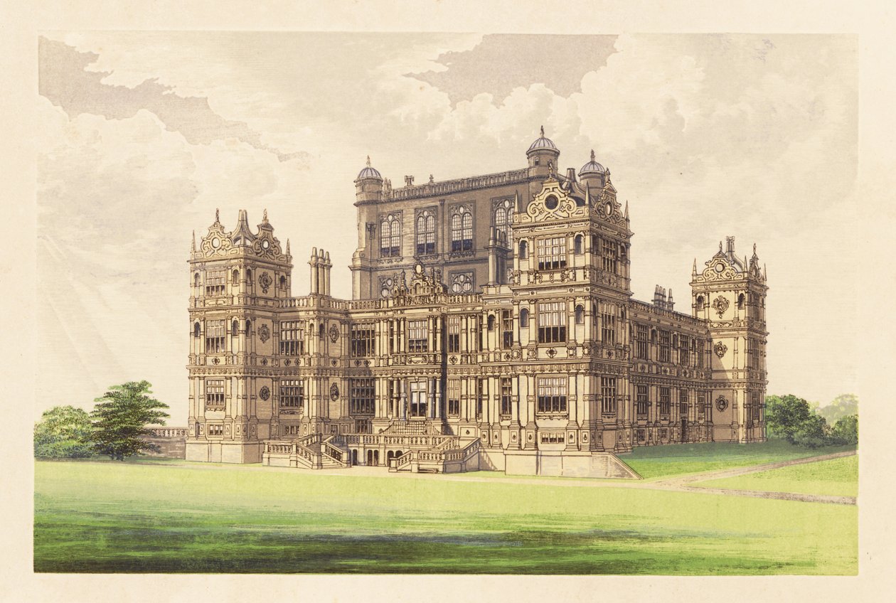 Wollaton Hall, Nottingham, Inglaterra. ,1880 (gravura) de Alexander Francis (after) Lydon