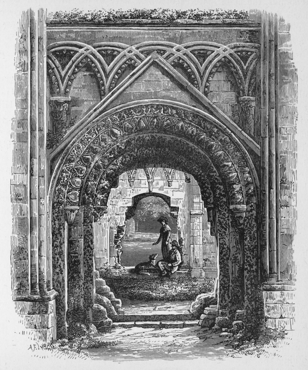 Entrada em St. Josephs Chapel, Glastonbury Abbey, c1880, 1897 de Alexander Francis Lydon