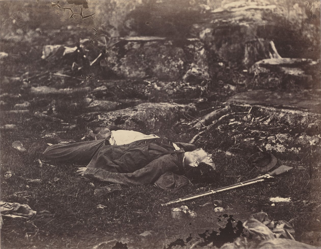 Último sono de um atirador de elite, Gettysburg, Pensilvânia de Alexander Gardner