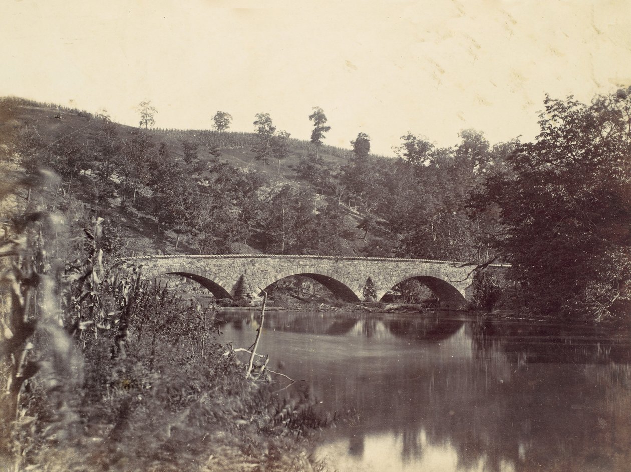 Ponte Antietam, na Sharpsburg e Boonsboro Turnpike, nº 1, setembro de 1862, 1862. de Alexander Gardner