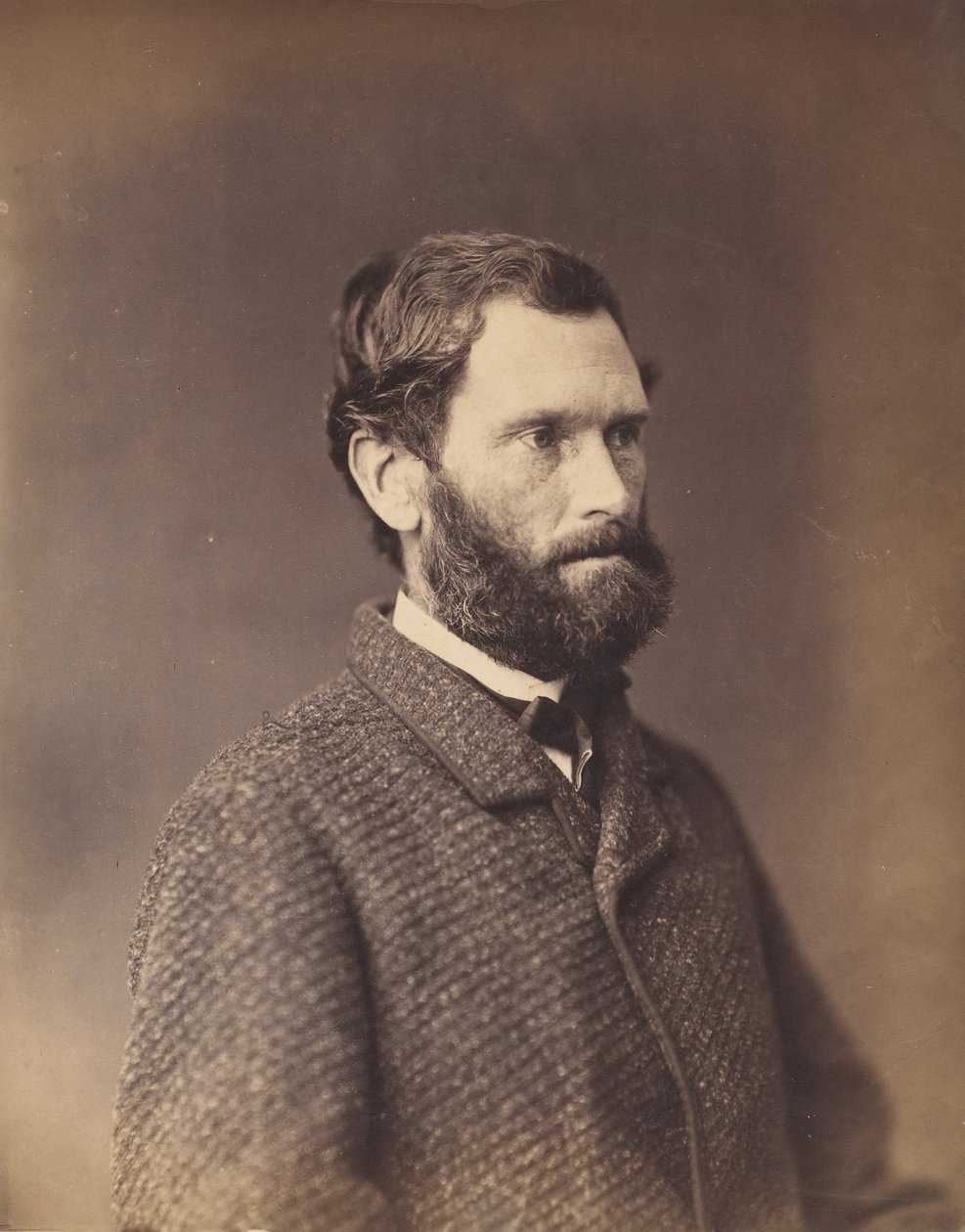 [Homem barbudo com jaqueta de tweed], início da década de 1860. de Alexander Gardner.