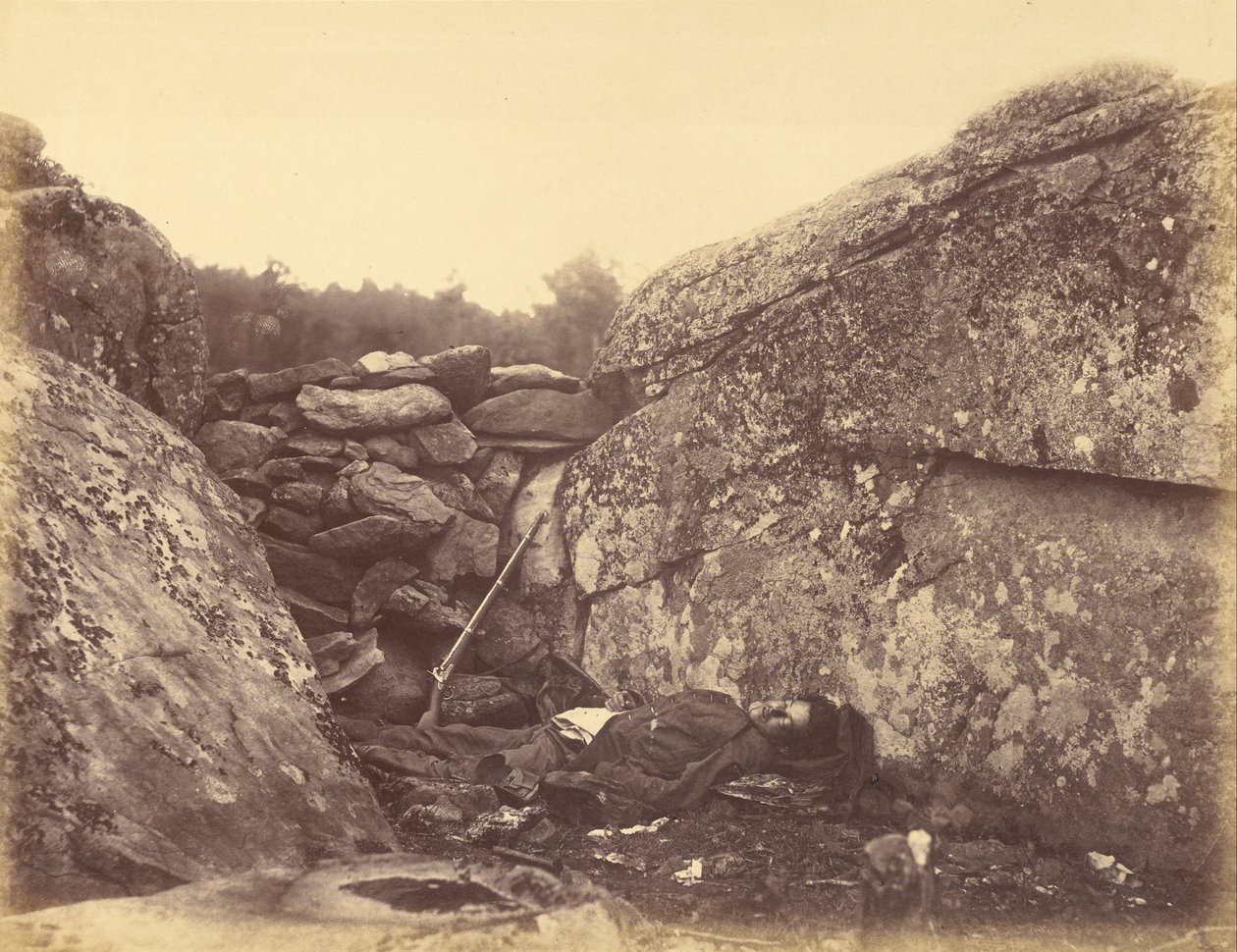 Casa de um atirador rebelde, Gettysburg de Alexander Gardner