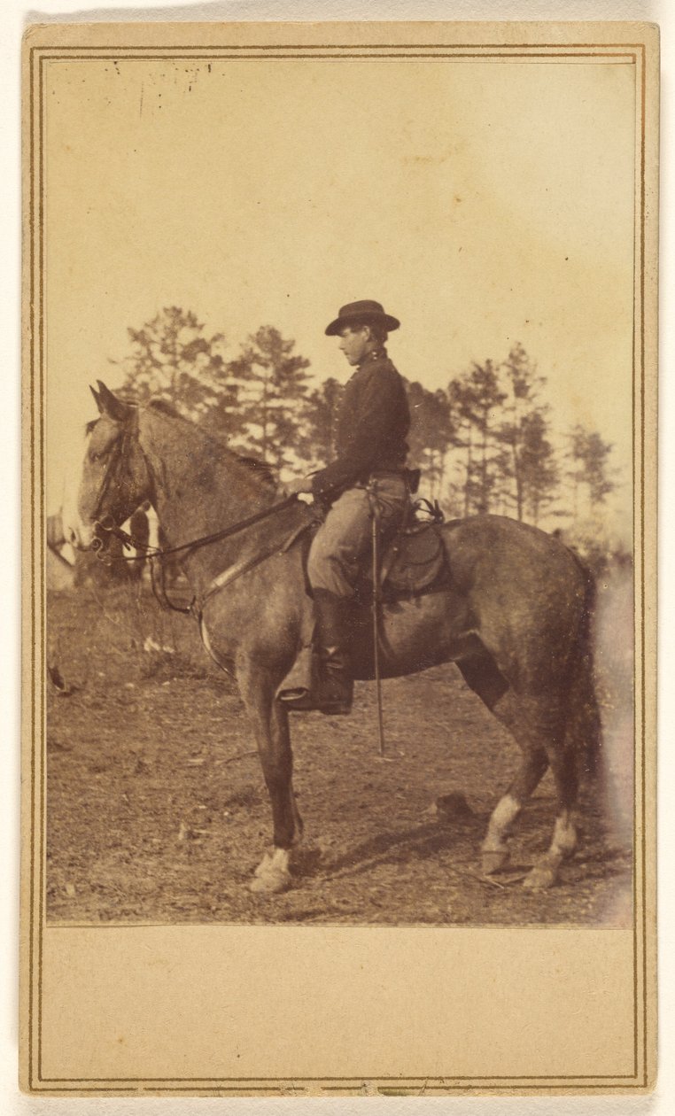 [Homem de chapéu, de perfil, a cavalo]. de Alexander Gardner