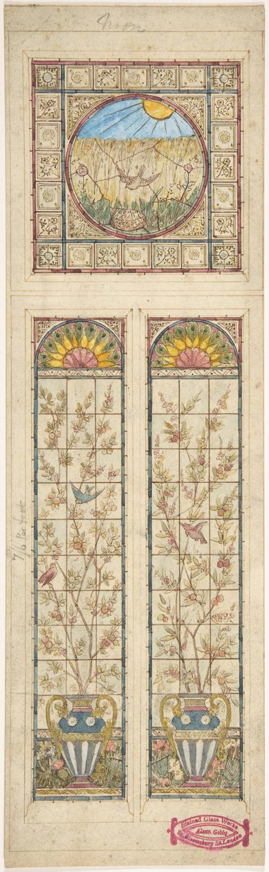 Projeto para um vitral, 1866-92. de Alexander Gibbs