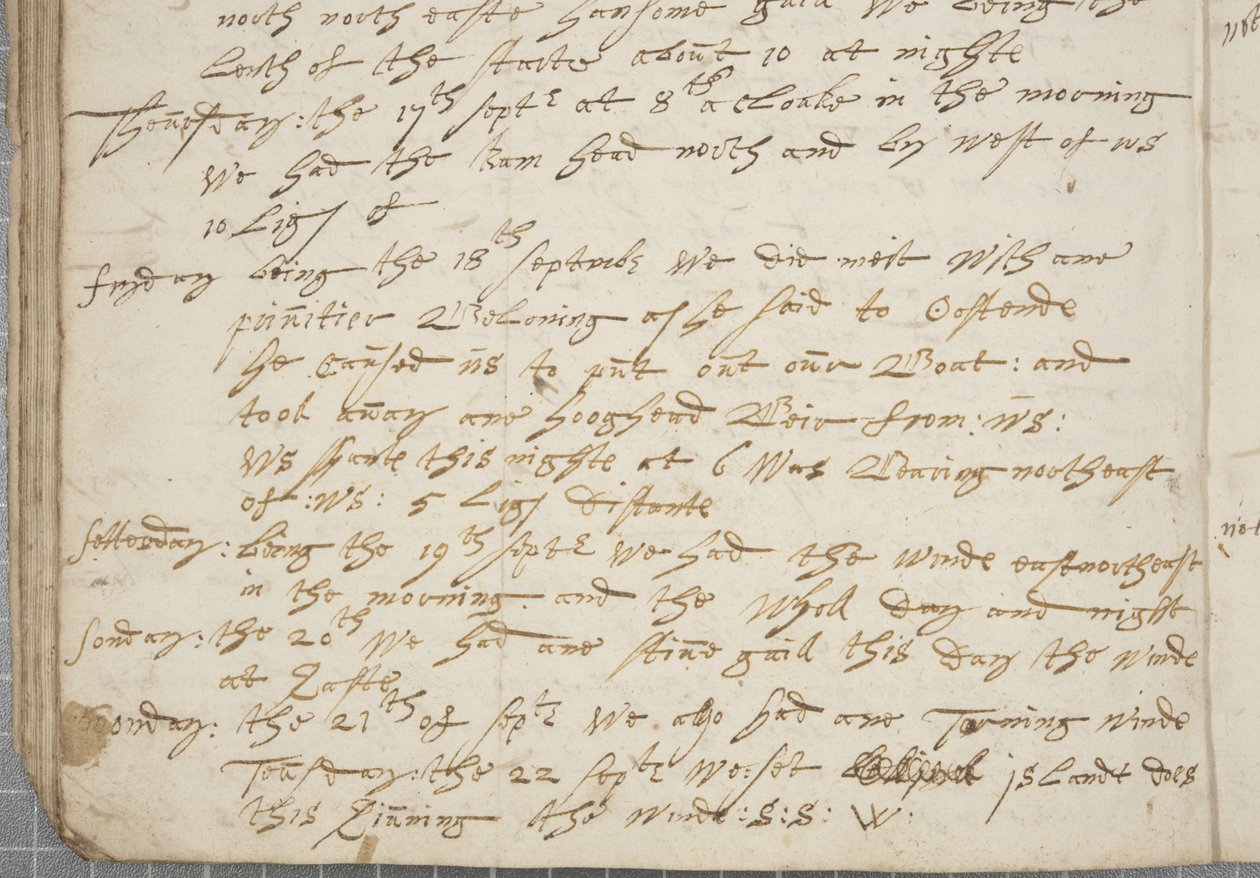 Jornal de Alexander Gillespie, detalhe, 1674 de Alexander Gillespie