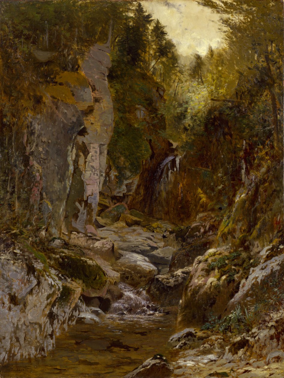 The Flume, Rio Opalescente, Adirondacks de Alexander H. Wyant