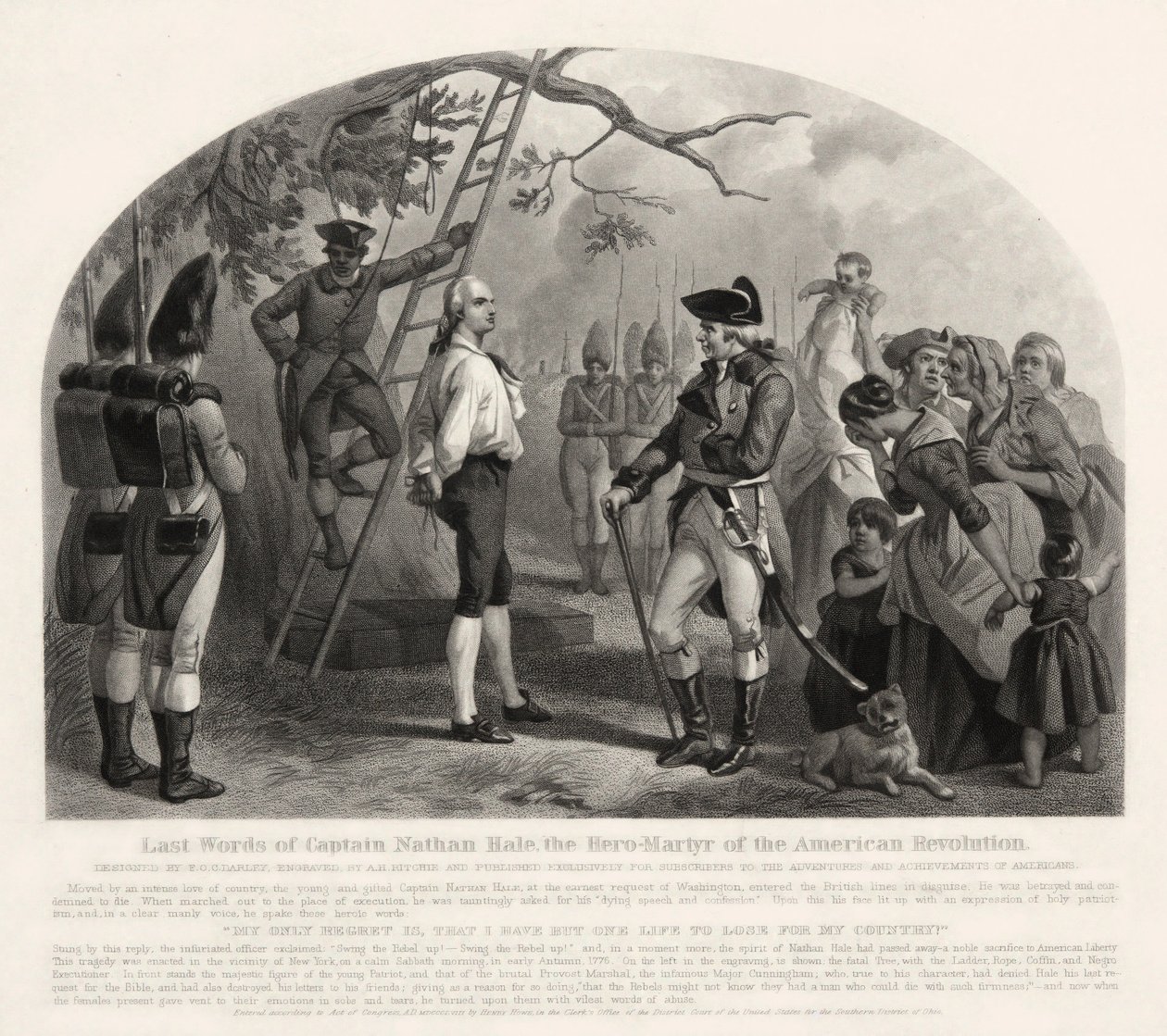 Últimas palavras do capitão Nathan Hale de Alexander Hay Ritchie