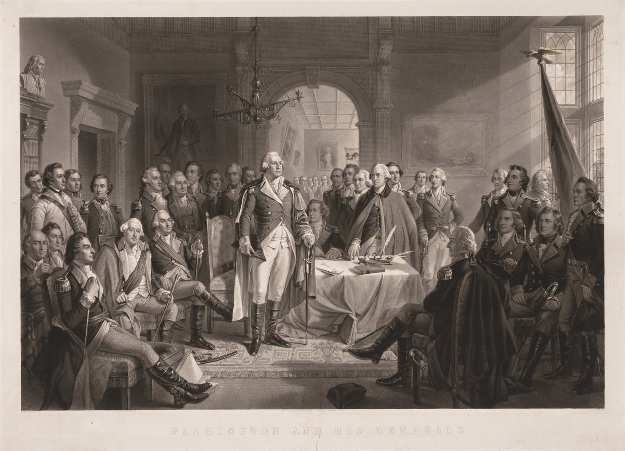 Washington e seus generais com a chave de Alexander Hay Ritchie