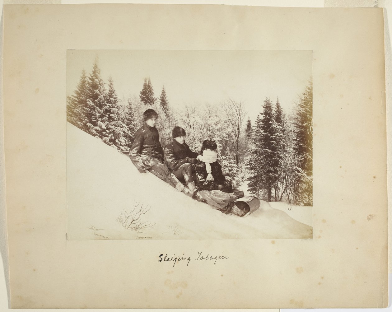 Tobogganing, c.1873 (albumen print (composite)) de Alexander Henderson