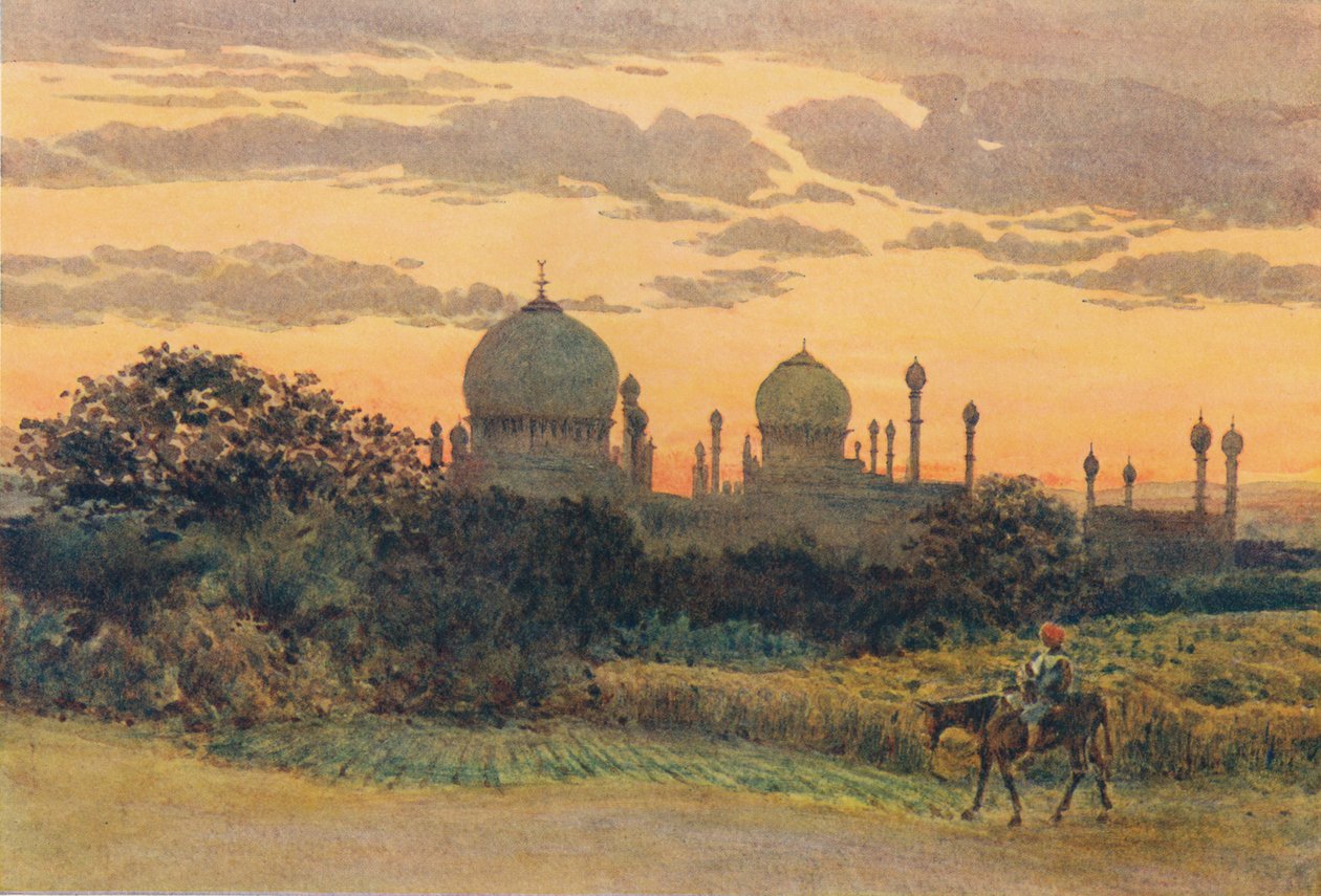 Por do sol atrás de Ibrahim Roza, Bijapur, c1880 1905. de Alexander Henry Hallam Murray