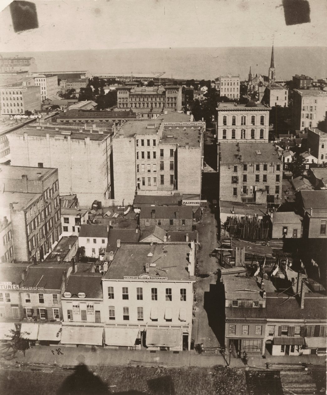 Vista leste da cúpula do tribunal em Chicago, 1858 de Alexander Hesler