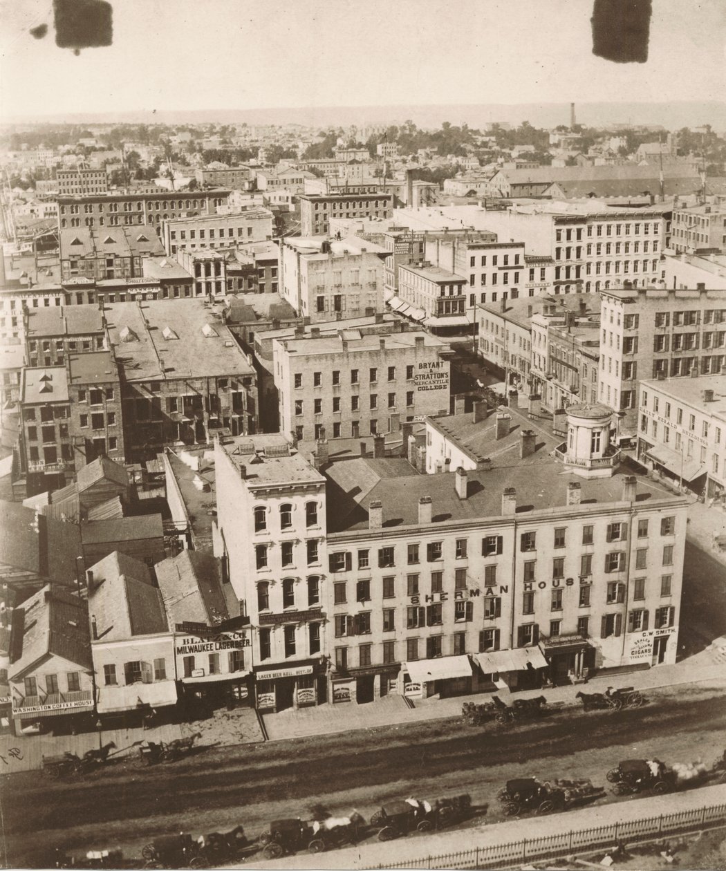Vista norte da cúpula do tribunal em Chicago, 1858 de Alexander Hesler