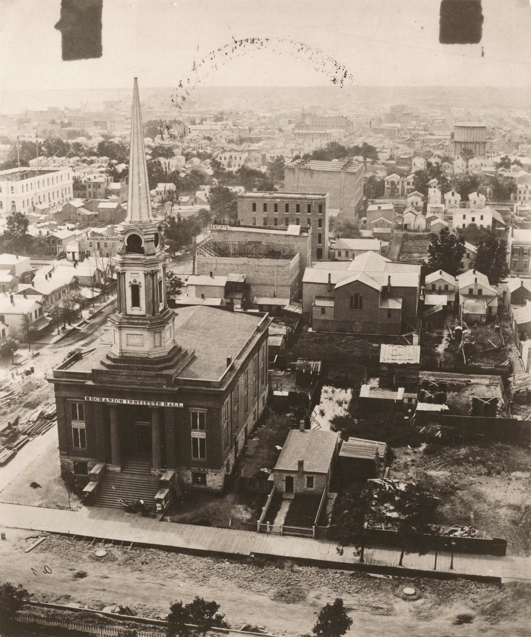 Vista sul da cúpula do tribunal em Chicago, 1858 de Alexander Hesler