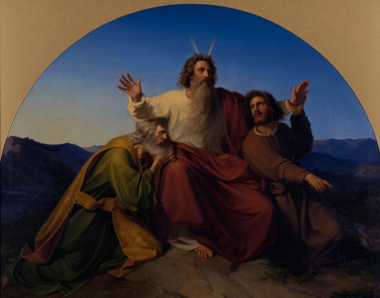 Moisés, Arão e Hur, 1837 de Alexander Heubel